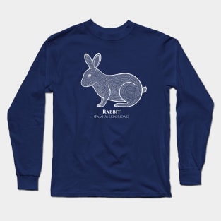 Rabbit with Common and Latin Names - animal design Long Sleeve T-Shirt